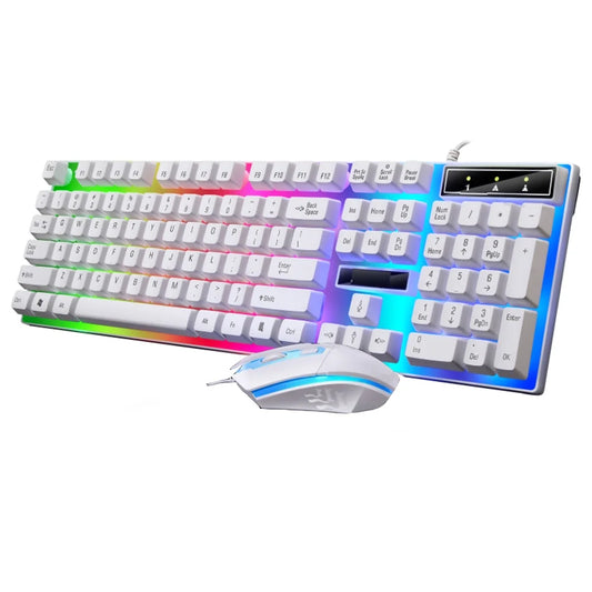 Wired Gaming Keyboard and Mouse Combo, RGB Backlit Gaming Keyboard, Red Backlit Game Keyboard for Windows PC Gamers