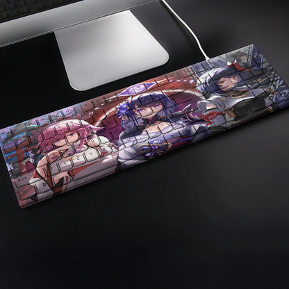 Yae Miko Anime Keyboard Genshin Impact Gaming Keyboards 104 Keys USB Wired Custom Keyboard Cute Office Computer Accessories