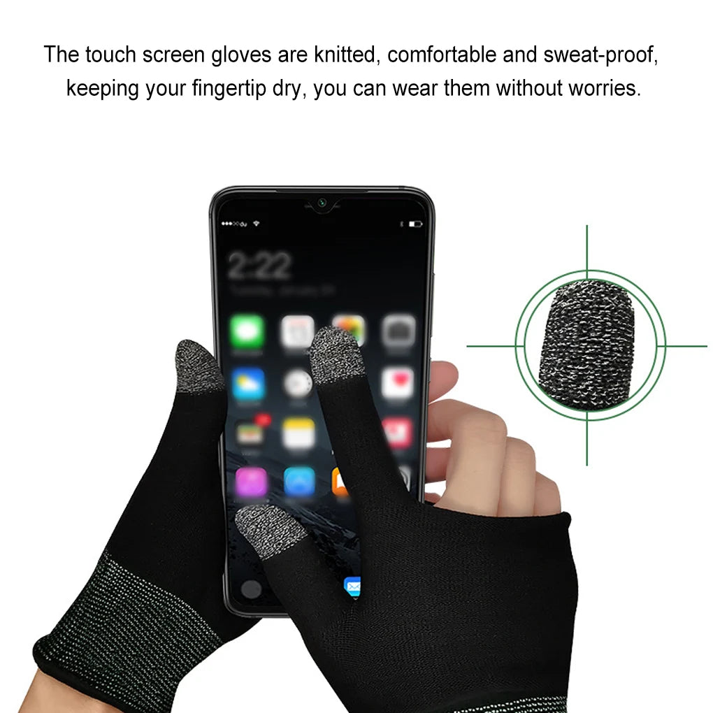 2Pcs Finger Thumb Sleeve Gloves for Gamer Non-Scratch Portable Mobile Gaming Gloves Gaming Accessories Comfortable Sweat Proof