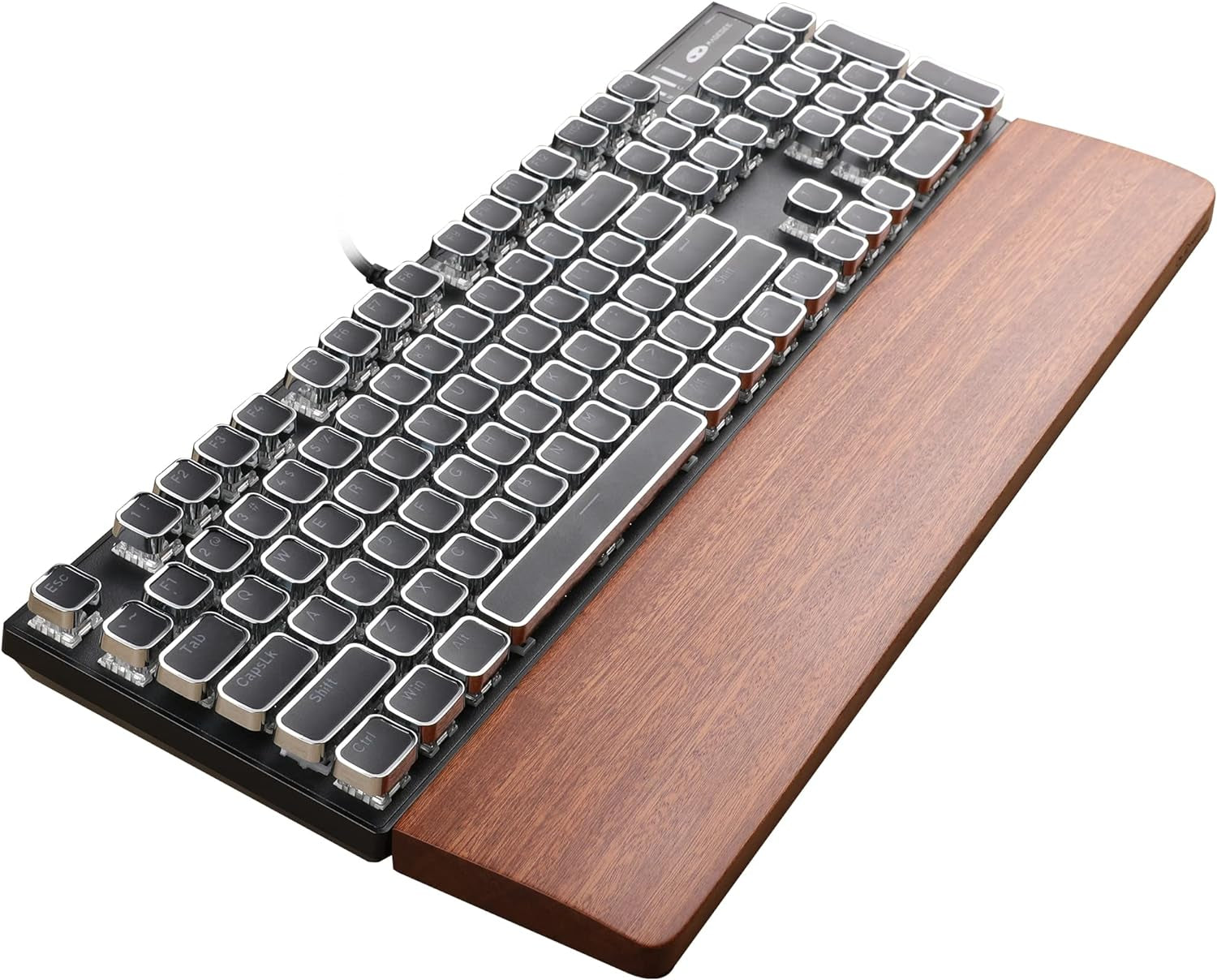 Wooden Keyboard Wrist Rest, Ergonomic Gaming Keyboard Wrist Rest Pad with Anti-Slip Mat, Ebony Wrist Pain Relief for Office, Gaming, Typing, Computer