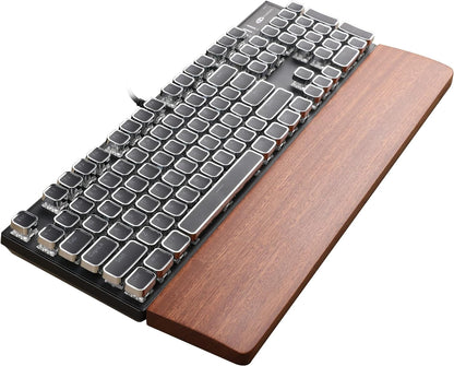 Wooden Keyboard Wrist Rest, Ergonomic Gaming Keyboard Wrist Rest Pad with Anti-Slip Mat, Ebony Wrist Pain Relief for Office, Gaming, Typing, Computer