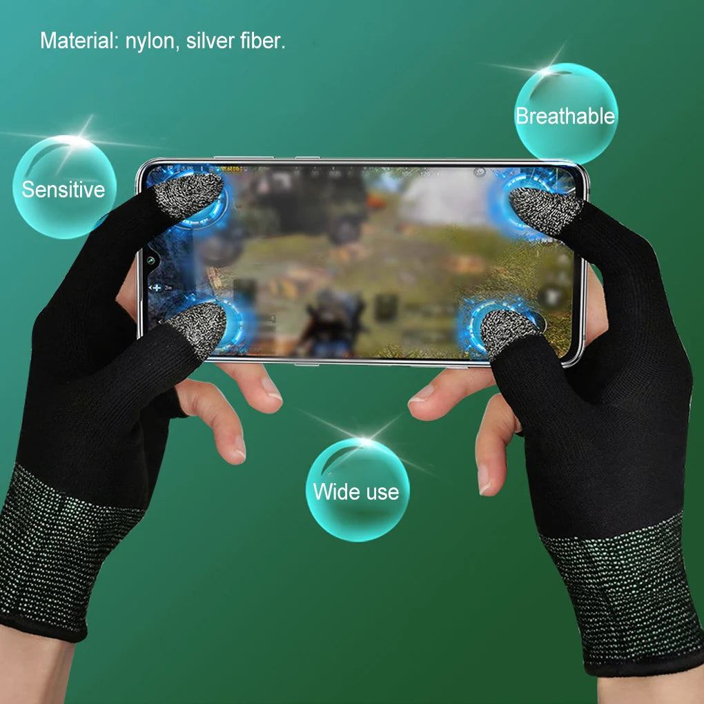 2Pcs Finger Thumb Sleeve Gloves for Gamer Non-Scratch Portable Mobile Gaming Gloves Gaming Accessories Comfortable Sweat Proof