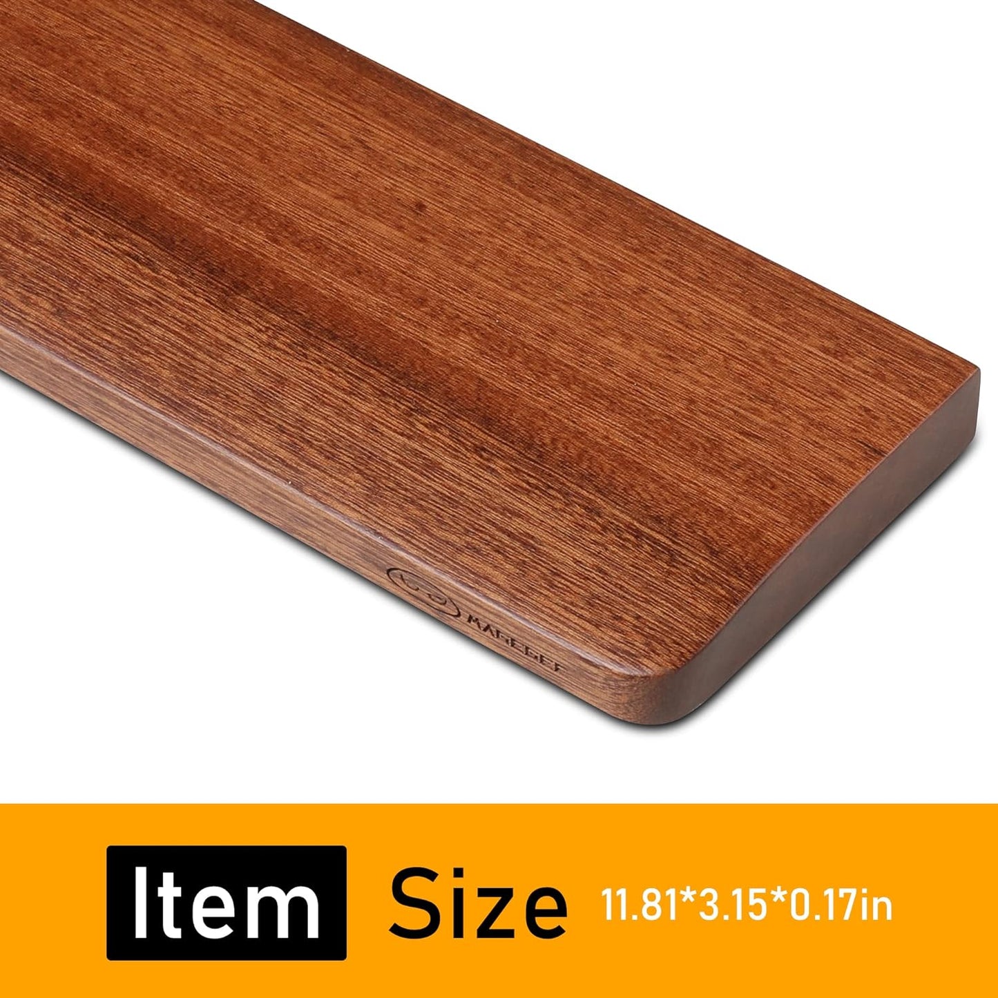 Wooden Keyboard Wrist Rest, Ergonomic Gaming Keyboard Wrist Rest Pad with Anti-Slip Mat, Ebony Wrist Pain Relief for Office, Gaming, Typing, Computer