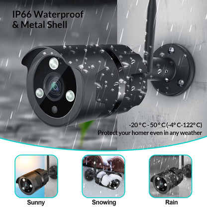 Outdoor Security Camera, 1080P Wireless Wi-Fi Security Camera System Surveillance Camera Night Vision (2.4Ghz Wi-Fi Only)