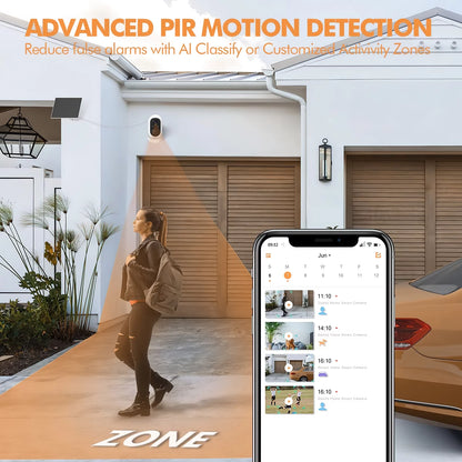 Security Camera Wireless Outdoor,  Camera for Home Security Solar Powered with SD Card