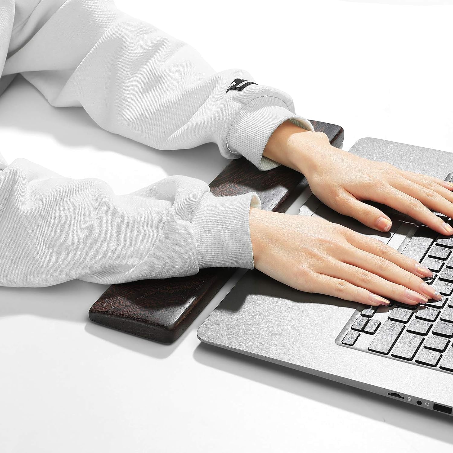 Wooden Keyboard Wrist Rest, Keyboard Wooden Palm Rest, Keyboard Wrist Rest Pad, Solid Wood Mouse Pad Wrist Guard, Wenge Wood Wrist Rest, Wrist Pad for Keyboard, (Wenge, 14.2In)