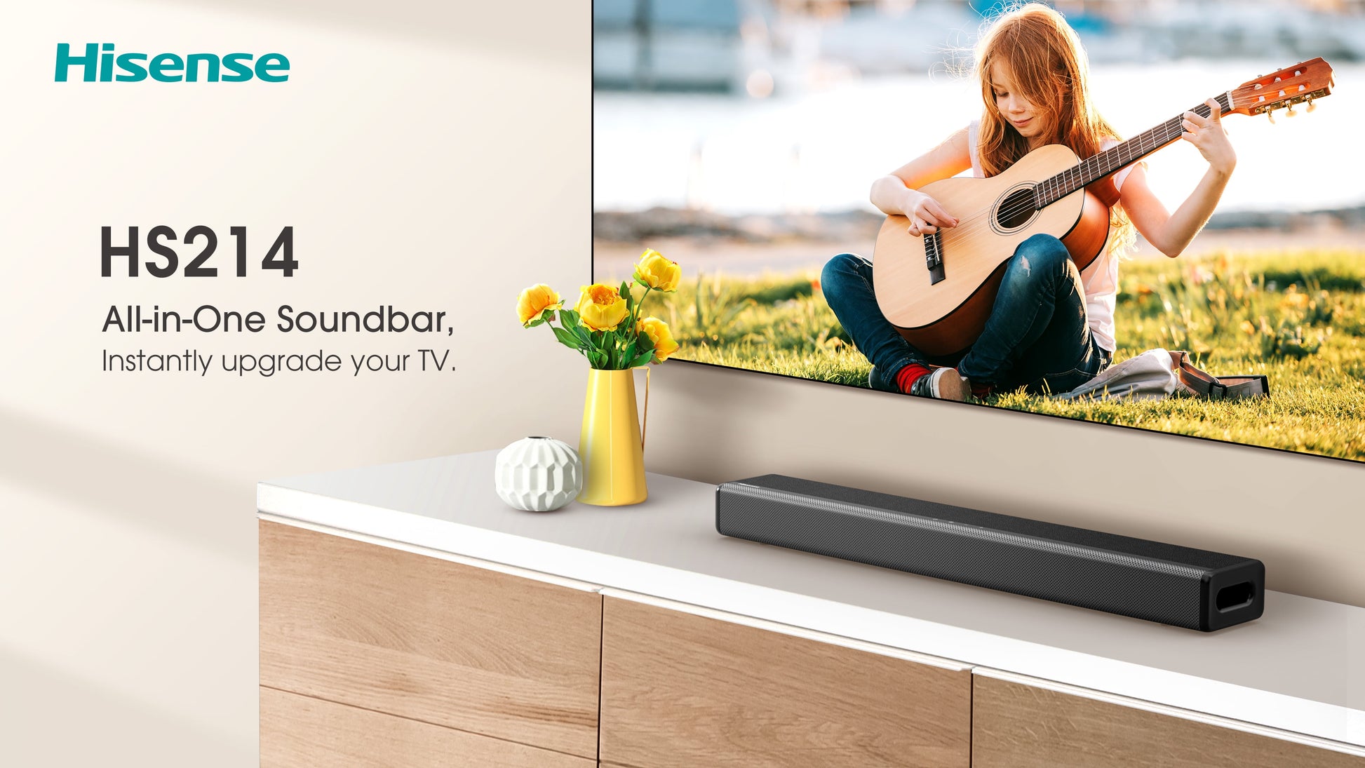 HS214 2.1 Channel Sound Bar with Built-In Subwoofer