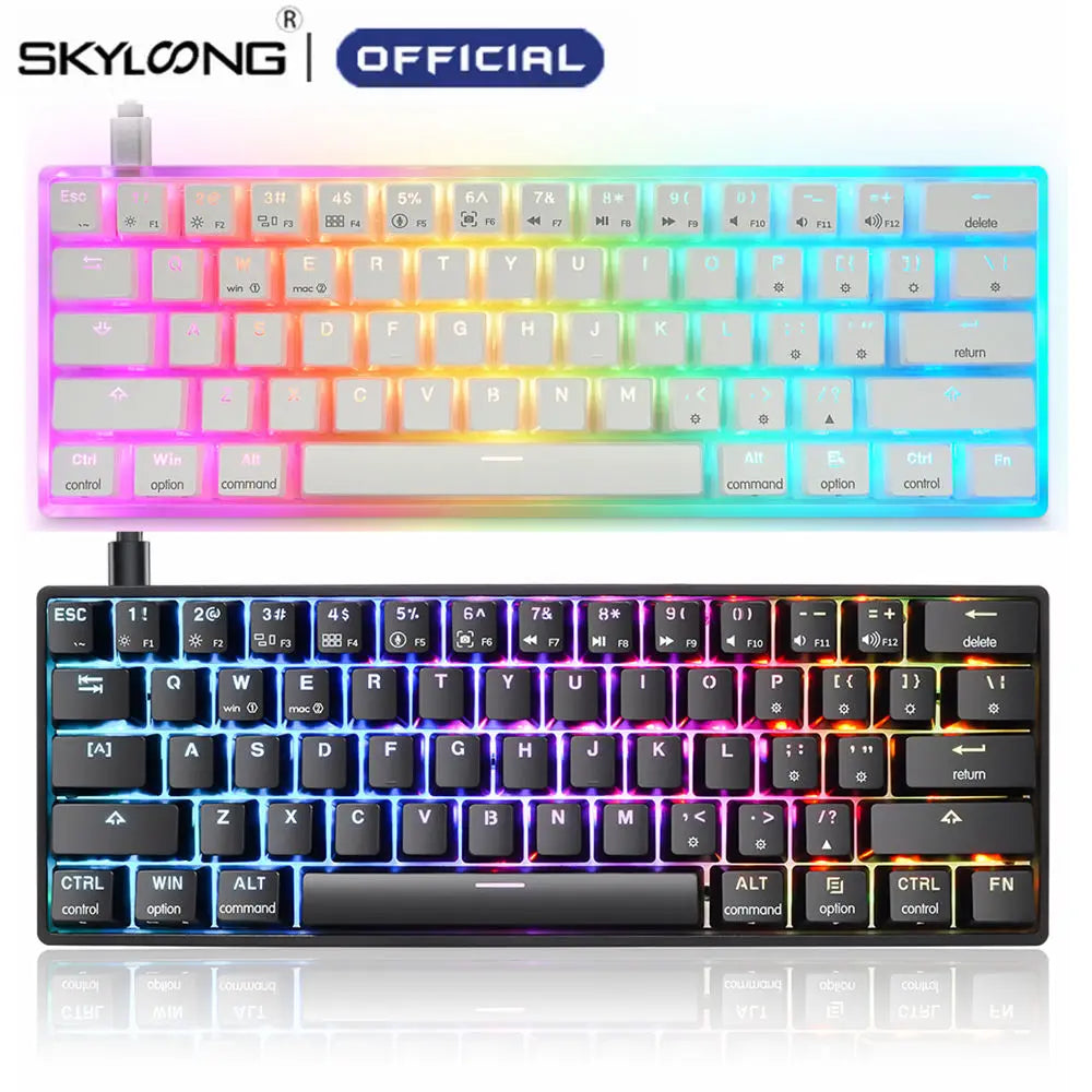 GK61 Mechanical Keyboard 60% SK61 Optical Hot Swappable RGB Mini Bluetooth Wireless Gaming Keyboards for Gamers Desktop