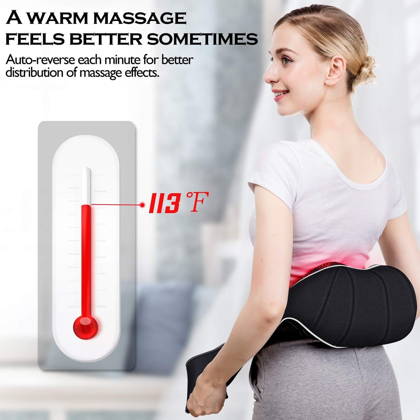 Shiatsu Neck and Shoulder Massager with Heat Deep Tissue Kneading Sports Recovery Massagers for Back, Foot, and Relaxation