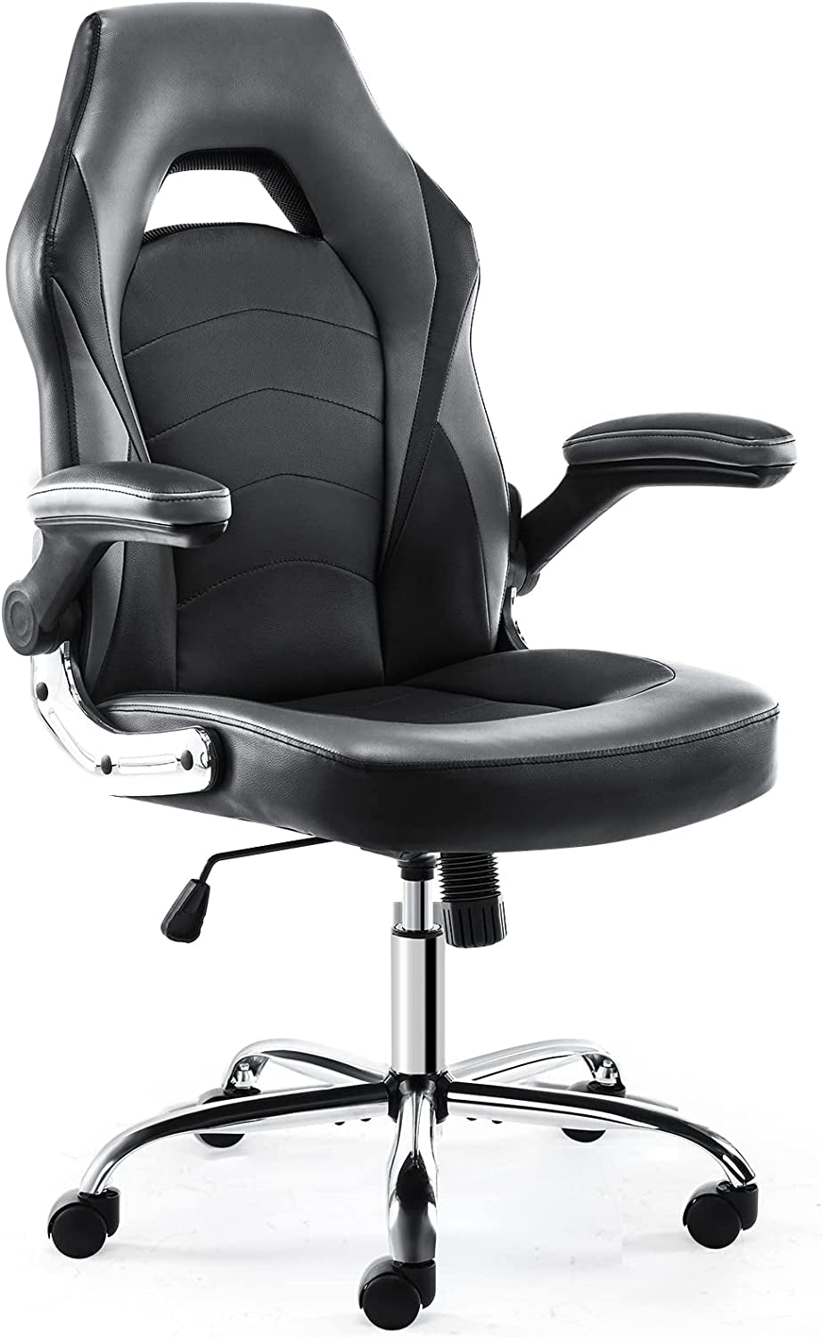 Gaming Chair - Office Chair Desk Chairs with Wheels Computer Chair with Flip-Up Armrest and Height Adjustable Swivel Chair Splicing PU Leather Chair Home Office Chair with Lumbar Support