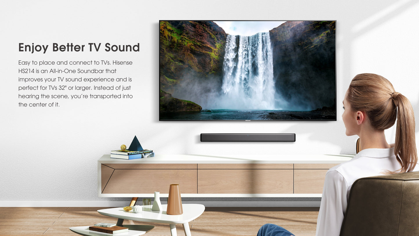 HS214 2.1 Channel Sound Bar with Built-In Subwoofer