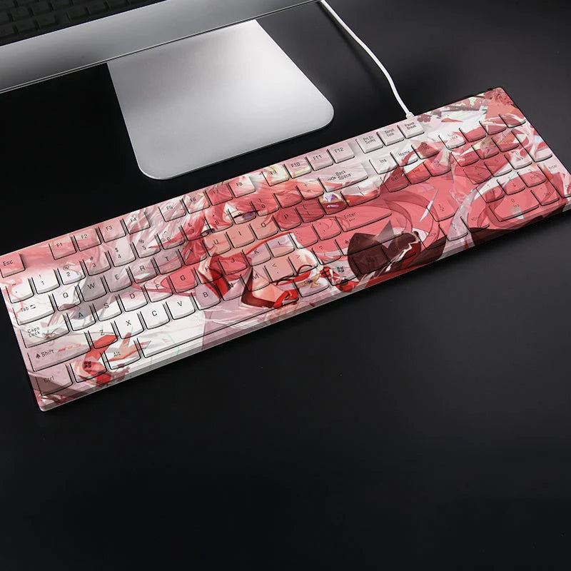 Yae Miko Anime Keyboard Genshin Impact Gaming Keyboards 104 Keys USB Wired Custom Keyboard Cute Office Computer Accessories