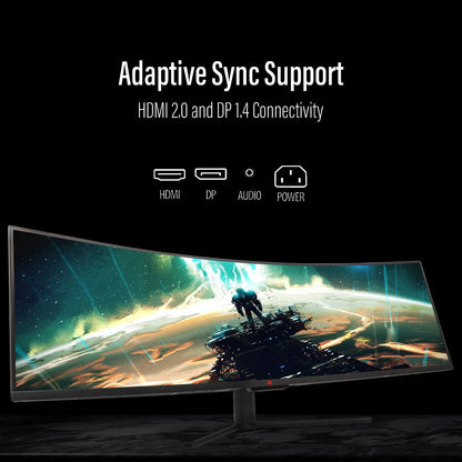 49" Curved Ultrawide Gaming Monitor, E-LED, 32:9, 3840X1080, 144 Hz