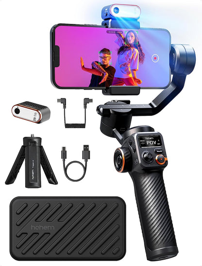 Isteady M6 Kit Gimbal Stabilizer for Smartphone, 3-Axis Phone Gimbal with AI Tracking Sensor Magnetic Fill Light, Gimbal Stabilizer for Iphone & Android, Phone Stabilizer for Video Recording