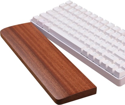 Wooden Keyboard Wrist Rest, Ergonomic Gaming Keyboard Wrist Rest Pad with Anti-Slip Mat, Ebony Wrist Pain Relief for Office, Gaming, Typing, Computer(11.81In)