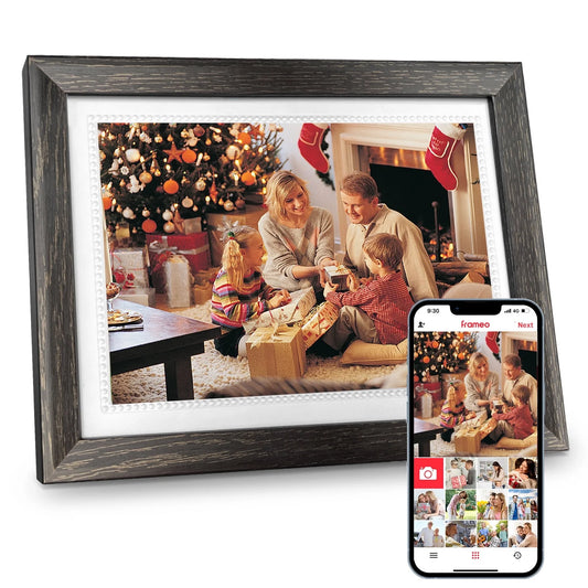 Frameo 10.1" Digital Picture Frame with 32GB Storage, 1280X800 FHD IPS Touch Screen Digital Photo Frames Sd(Tf) Card, Easy Setup to Share Photo Video via Free APP