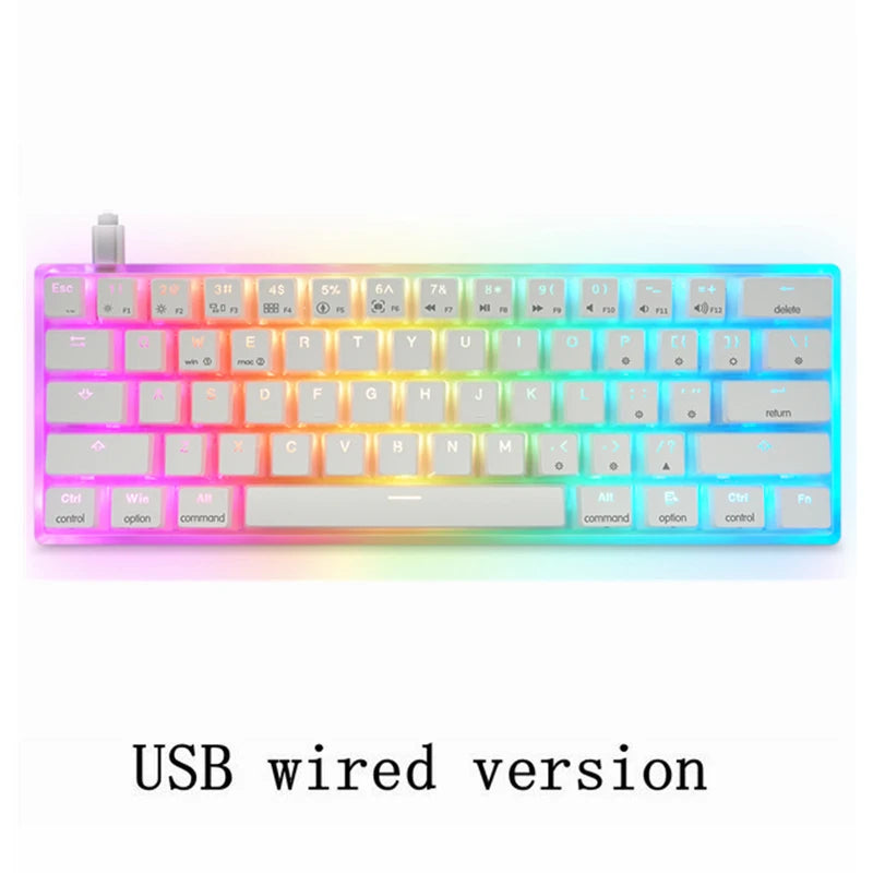 GK61 Mechanical Keyboard 60% SK61 Optical Hot Swappable RGB Mini Bluetooth Wireless Gaming Keyboards for Gamers Desktop