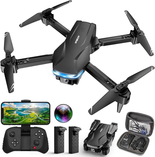 1080P HD FPV Drone– Foldable,Voice Gesture Control with Carrying Case, One Key Take Off/Land, Optical Flow,Waypoint, Fly,360° Flip