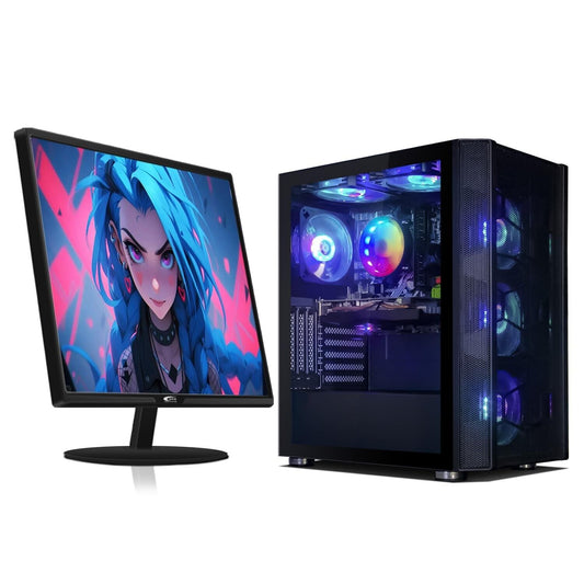 Stgaubron Gaming PC Bundle with 24Inch FHD LED Monitor-Geforc