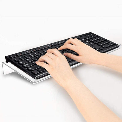 Computer Tilted Keyboard Holder, Clear Acrylic Keyboard Tilt Stand, Universal Elevated Stand for Easy Ergonomic Typing, Computer Gaming and Working at Home and Office