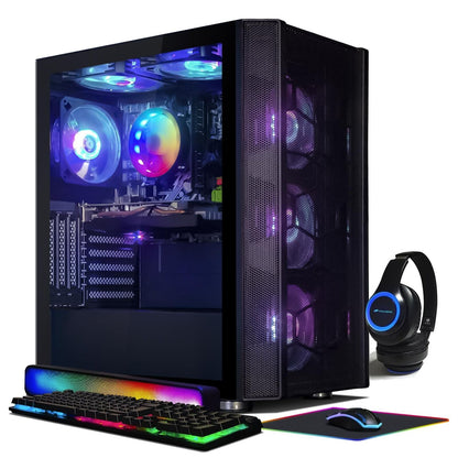 Stgaubron Gaming PC Bundle with 24Inch FHD LED Monitor-Geforc