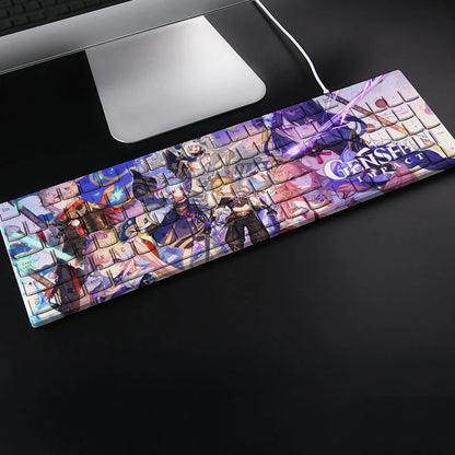 Yae Miko Anime Keyboard Genshin Impact Gaming Keyboards 104 Keys USB Wired Custom Keyboard Cute Office Computer Accessories