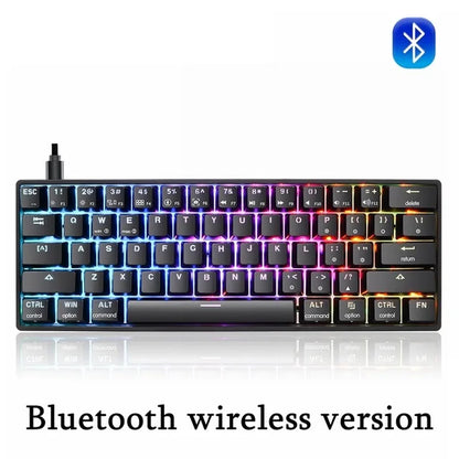 GK61 Mechanical Keyboard 60% SK61 Optical Hot Swappable RGB Mini Bluetooth Wireless Gaming Keyboards for Gamers Desktop