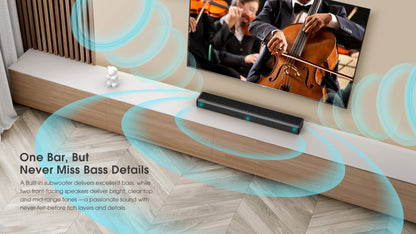 HS214 2.1 Channel Sound Bar with Built-In Subwoofer