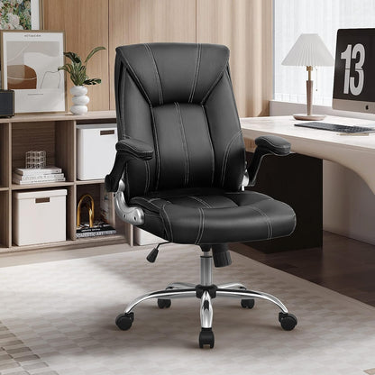 Executive Office Chair Ergonomic Chair with Lumbar Support, Flip up Arms with Wheels, Home Office Desk Chairs Comfortable Computer Chairs,Black