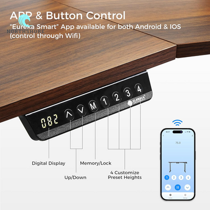 Standing Desk Electric Adjustable Height Desk, Computer Desk with Keyboard Tray 72" Gaming Desk Music Studio Desk Sit Stand up Desk LED Convertible Shelf,Dual Motor,Slot Design,Walnut